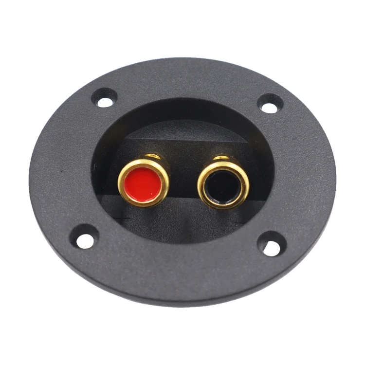 CRP6132_1.webp 2 in 1 / Set Car Double Binding Round Gold Plate Push Spring Loaded Jacks Speaker Box - Image 2