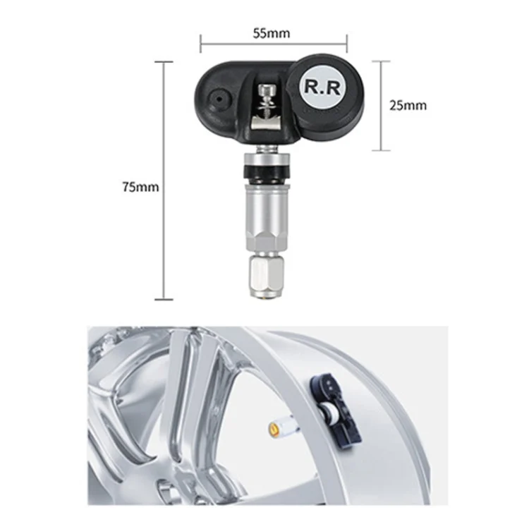 CRP6148_2.webp Car High Precision Solar Charging Tire Pressure Monitoring System TPMS, Built-in Beep Sensor - Image 3