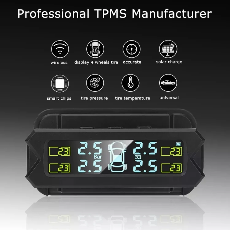 CRP6148_4.webp Car High Precision Solar Charging Tire Pressure Monitoring System TPMS, Built-in Beep Sensor - Image 5