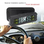 Car High Precision Solar Charging Tire Pressure Monitoring System TPMS, Built-in Beep Sensor - Image 9