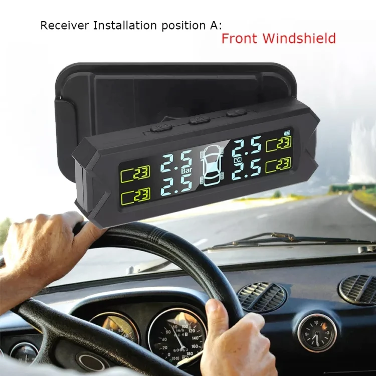 CRP6148_8.webp Car High Precision Solar Charging Tire Pressure Monitoring System TPMS, Built-in Beep Sensor - Image 9