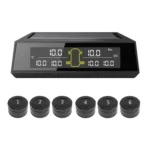 Car Solar Wireless Tire Pressure Monitoring System TPMS 6 External Sensors for 6-wheel Truck Bus - Image 2