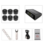 Car Solar Wireless Tire Pressure Monitoring System TPMS 6 External Sensors for 6-wheel Truck Bus - Image 3