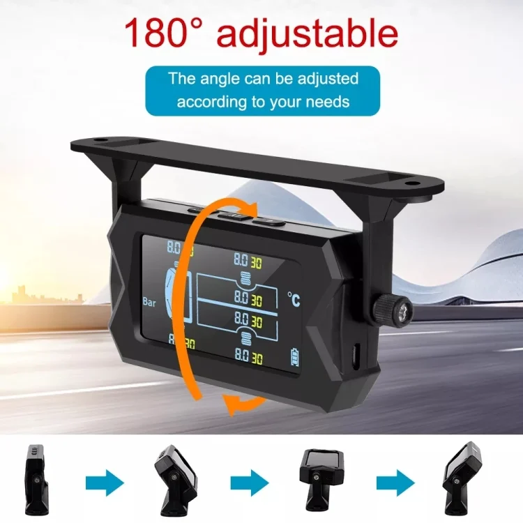 CRP6154_4.webp 8 Bar Solar Wireless Tire Pressure Monitoring System TPMS 6 External Sensors for 6-wheel Truck Bus - Image 5