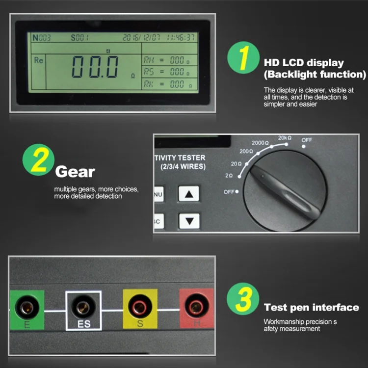 CRP6275_4.webp DUOYI DY4300 Higher Accuracy Digital Ground Resistance Tester - Image 5