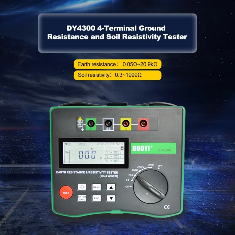 CRP6275_5.webp DUOYI DY4300 Higher Accuracy Digital Ground Resistance Tester - Image 6