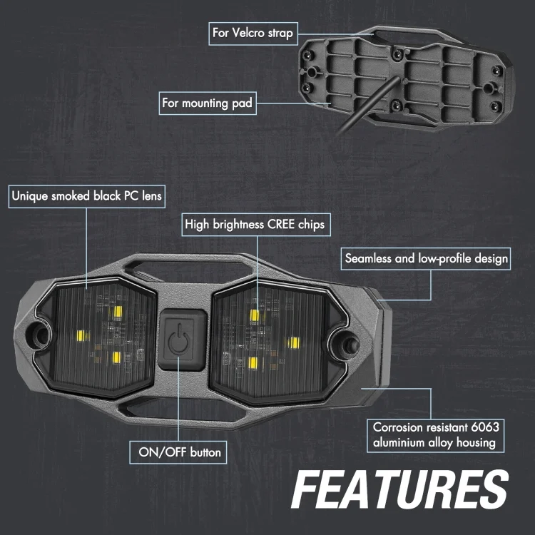 CRP6289_3.webp For UTV ATV Polaris RZR Golf Cart Motorcycle LED Guard Bar Light - Image 4