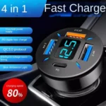 4 in 1 USB 66W Digital Display Car Super Fast Charger - Image 4