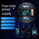 4 in 1 USB 66W Digital Display Car Super Fast Charger - Image 5