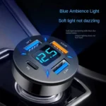 4 in 1 USB 66W Digital Display Car Super Fast Charger - Image 7