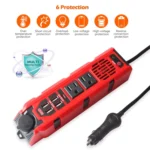 12V to 110V 200W Car Correction Sine Wave Inverter, US Plug - Image 3