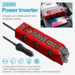 12V to 110V 200W Car Correction Sine Wave Inverter, US Plug - Image 4