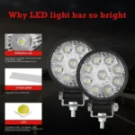 D0035 6.3W 10-30V DC 6000K 3 inch 9 LEDs Circle Offroad Truck Car Driving Light Spotlight Work Light Fog Light - Image 6