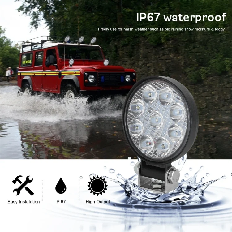 CRP6901_8.webp D0035 6.3W 10-30V DC 6000K 3 inch 9 LEDs Circle Offroad Truck Car Driving Light Spotlight Work Light Fog Light - Image 9