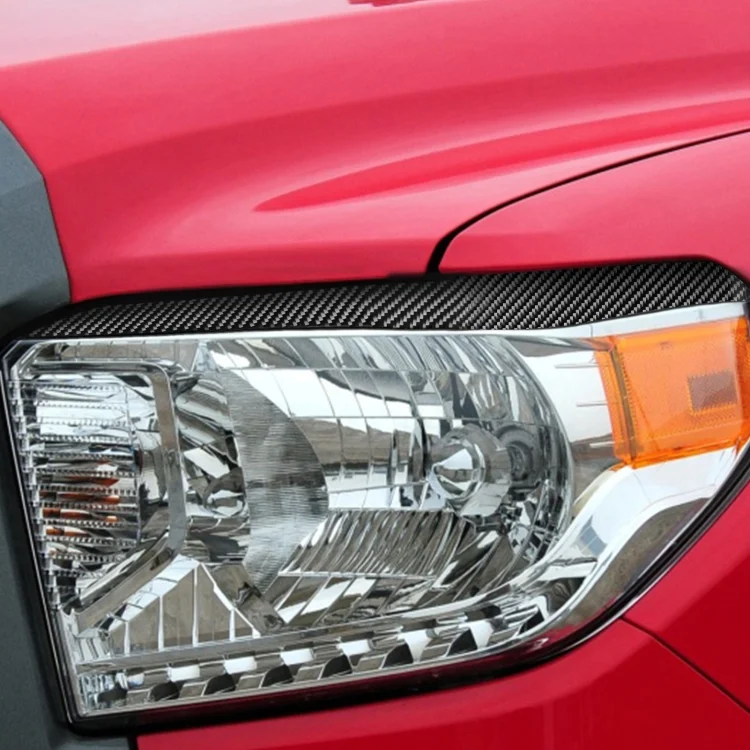 CRP6920_4.webp 2 PCS / Set Carbon Fiber Car Headlight Eyebrow Decorative Sticker for Toyota Tundra 2014-2018, Left Right Driving - Image 5
