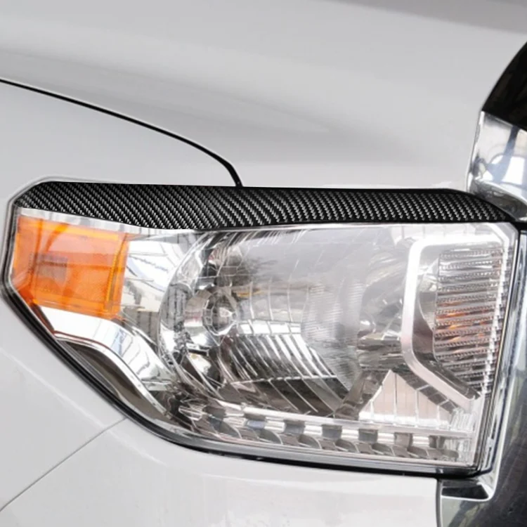 CRP6920_5.webp 2 PCS / Set Carbon Fiber Car Headlight Eyebrow Decorative Sticker for Toyota Tundra 2014-2018, Left Right Driving - Image 6