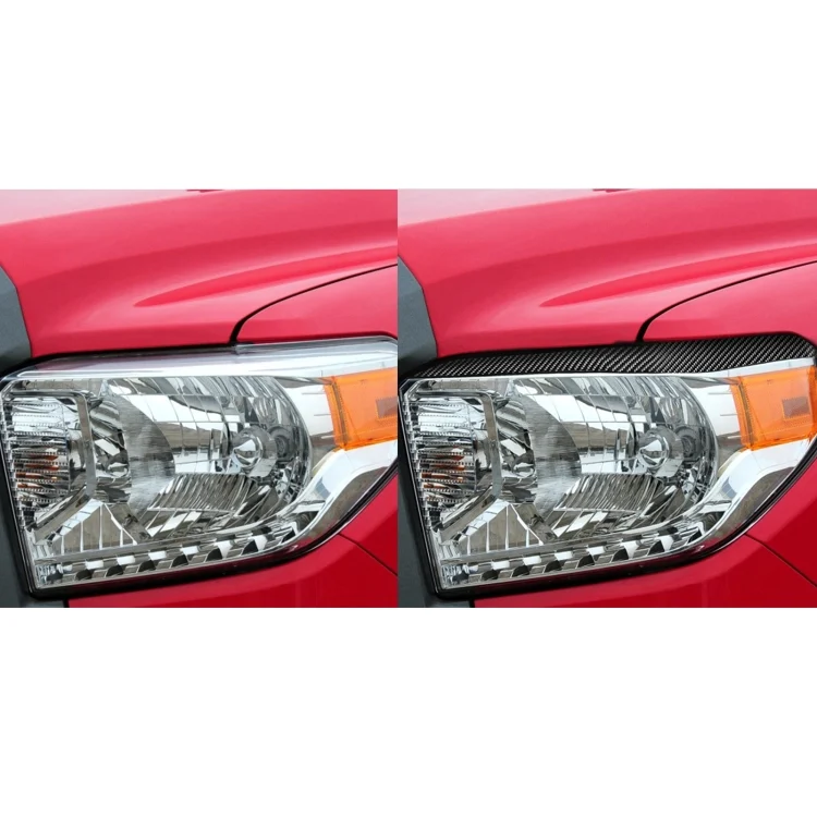 CRP6920_6.webp 2 PCS / Set Carbon Fiber Car Headlight Eyebrow Decorative Sticker for Toyota Tundra 2014-2018, Left Right Driving - Image 7