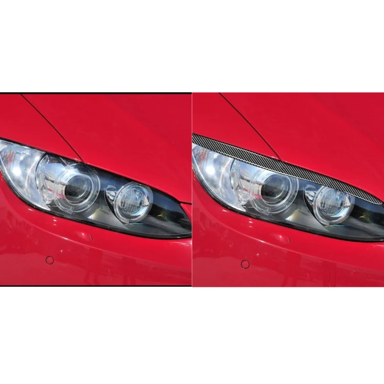 CRP6967_6.webp 2 PCS / Set Carbon Fiber Car Lamp Eyebrow Decorative Sticker for BMW E92 / E93 2006-2012, Drop Glue Version - Image 7