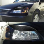 2 PCS / Set Carbon Fiber Car Lamp Eyebrow Decorative Sticker for Honda Civic 2001-2003, Drop Glue Version - Image 5
