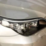 2 PCS / Set Carbon Fiber Car Lamp Eyebrow Decorative Sticker for BMW E60 5 Series 2004-2010, Drop Glue Version - Image 5