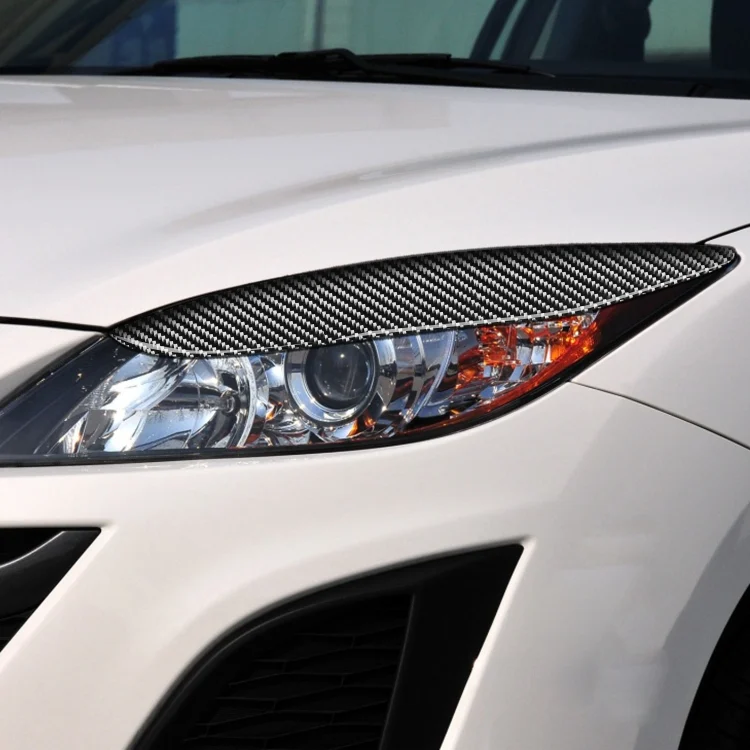 CRP6981_4.webp 2 PCS / Set Carbon Fiber Car Lamp Eyebrow Decorative Sticker for Mazda 3 2010-2013 / M3 Xingcheng, Drop Glue Version - Image 5