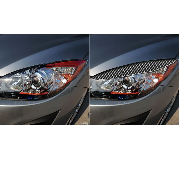 CRP6981_5.webp 2 PCS / Set Carbon Fiber Car Lamp Eyebrow Decorative Sticker for Mazda 3 2010-2013 / M3 Xingcheng, Drop Glue Version - Image 6