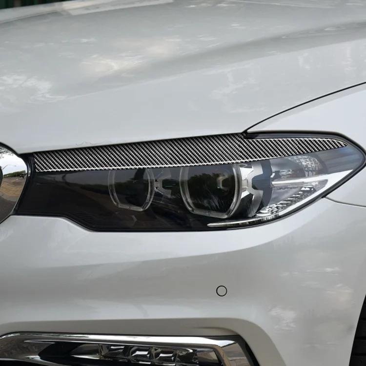 CRP6983_4.webp 2 PCS / Set Carbon Fiber Car Lamp Eyebrow Decorative Sticker for BMW 5 Series G30 / G38 2018, Drop Glue Version - Image 5