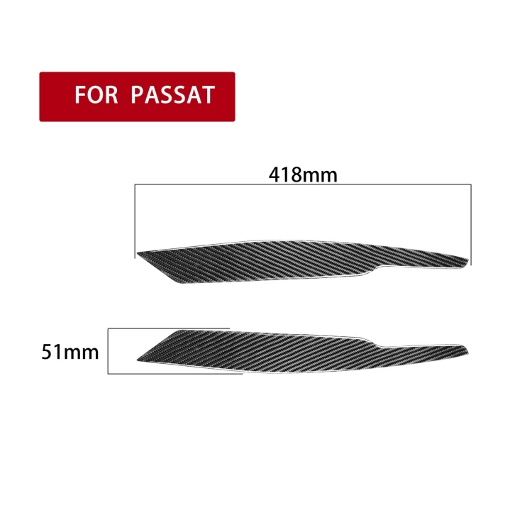 CRP6986_1.webp 2 PCS / Set Carbon Fiber Car Lamp Eyebrow Decorative Sticker for Volkswagen Passat B6 3C 2005-2010, Drop Glue Version - Image 2