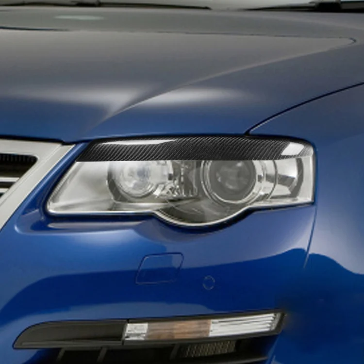 CRP6986_4.webp 2 PCS / Set Carbon Fiber Car Lamp Eyebrow Decorative Sticker for Volkswagen Passat B6 3C 2005-2010, Drop Glue Version - Image 5