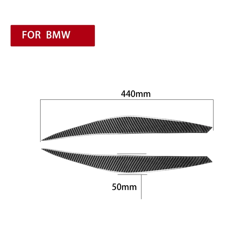 CRP6988_1.webp 2 PCS / Set Carbon Fiber Car Lamp Eyebrow Decorative Sticker for BMW E71/X6 2008-2014, Drop Glue Version - Image 2