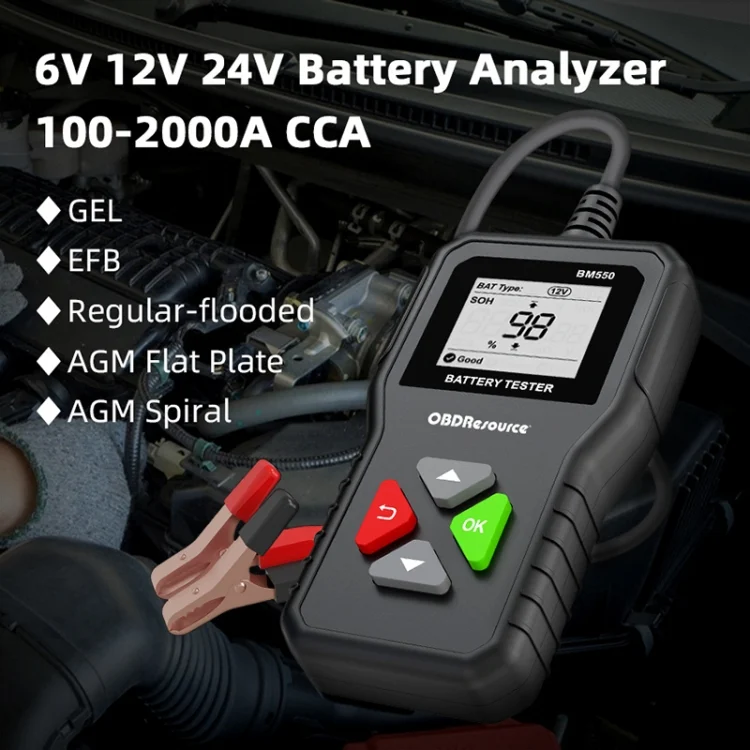 CRP7791_7.webp BM550 6V / 12V / 24V 3 in 1 Battery Tester Analyzer Battery Life Detector - Image 8