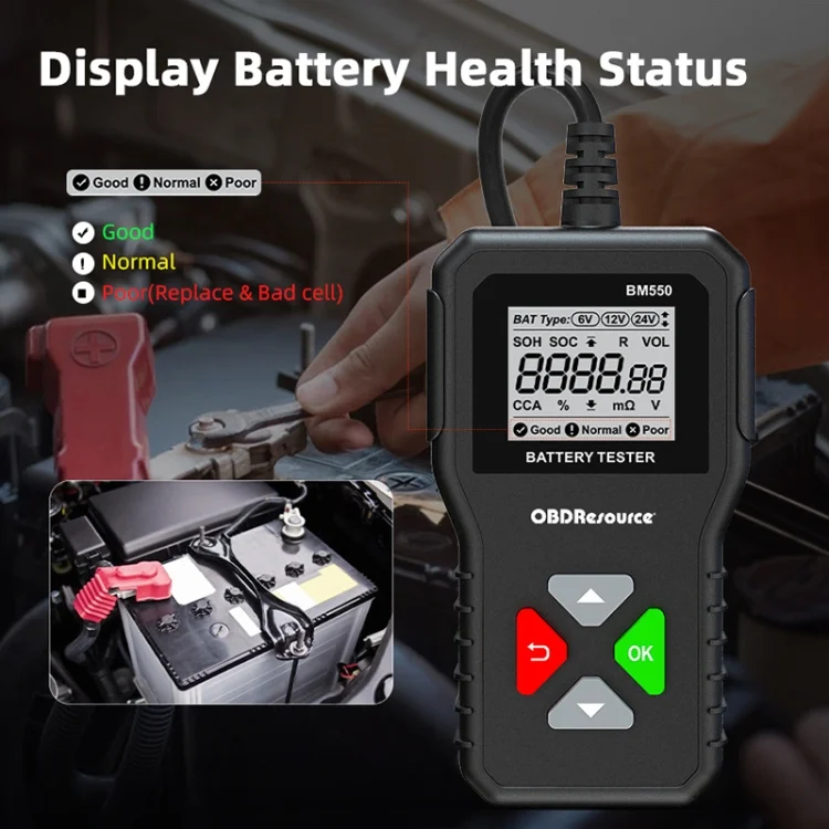 CRP7791_8.webp BM550 6V / 12V / 24V 3 in 1 Battery Tester Analyzer Battery Life Detector - Image 9