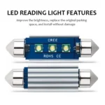 2pcs 31mm IC12V /  2.76W / 0.23A / 300LM 3LEDs SMD Car Reading Lamp Dome Light - Image 3