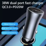 PD 20W Aluminum Alloy Dual Interface Car Fast Charger - Image 5