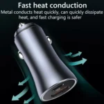 PD 20W Aluminum Alloy Dual Interface Car Fast Charger - Image 6