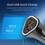 PD + QC3.0 Car 2 in 1 Triangle Fast Charger Car Cigarette Lighter - Image 4