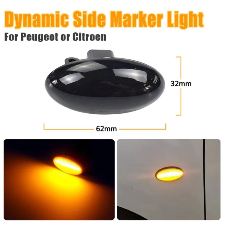 CRP7913_B1.webp 2pcs For Peugeot 1007 Car Dynamic LED Fender Side Light 817300H010 - Image 2