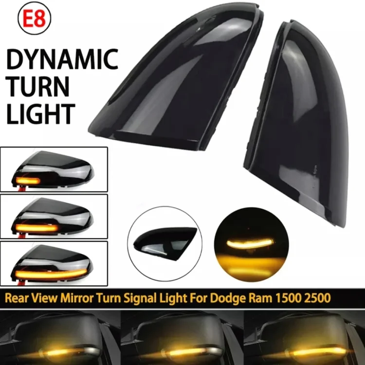 CRP7917TH_5.webp 1 Pair For Dodge Ram 1500 2009-2018 Car Dynamic LED Turn Signal Light Rearview Mirror Flasher Water Blinker - Image 6