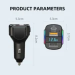 K4 Car 3 in 1 PD + USB Dual Port Fast Charger with Spring Data Cable - Image 3