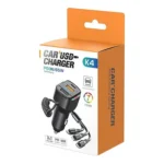 K4 Car 3 in 1 PD + USB Dual Port Fast Charger with Spring Data Cable - Image 9