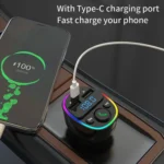 Car Bluetooth MP3 Player Audio FM Transmitter with Ambient Light - Image 4