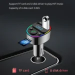 Car Bluetooth MP3 Player Audio FM Transmitter with Ambient Light - Image 5