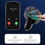 Car Bluetooth MP3 Player Audio FM Transmitter with Ambient Light - Image 7