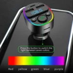 Car Bluetooth MP3 Player Audio FM Transmitter with Ambient Light - Image 9