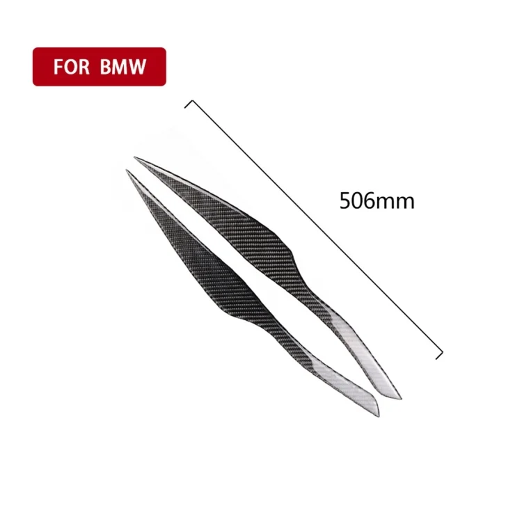 CRP8166_4.webp 1 Pairs Carbon Fiber Car Lamp Eyebrow Decorative Sticker for BMW E90 / 318i / 320i / 325i 2005-2008, Drop Glue Version - Image 5