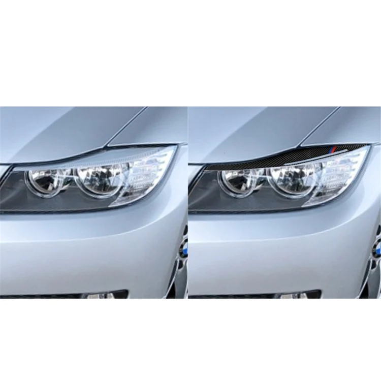 CRP8167A_5.webp 1 Pair Carbon Fiber Car Lamp Eyebrow Decorative Sticker for BMW E90 / 318i / 320i / 325i 2009-2012 - Image 6
