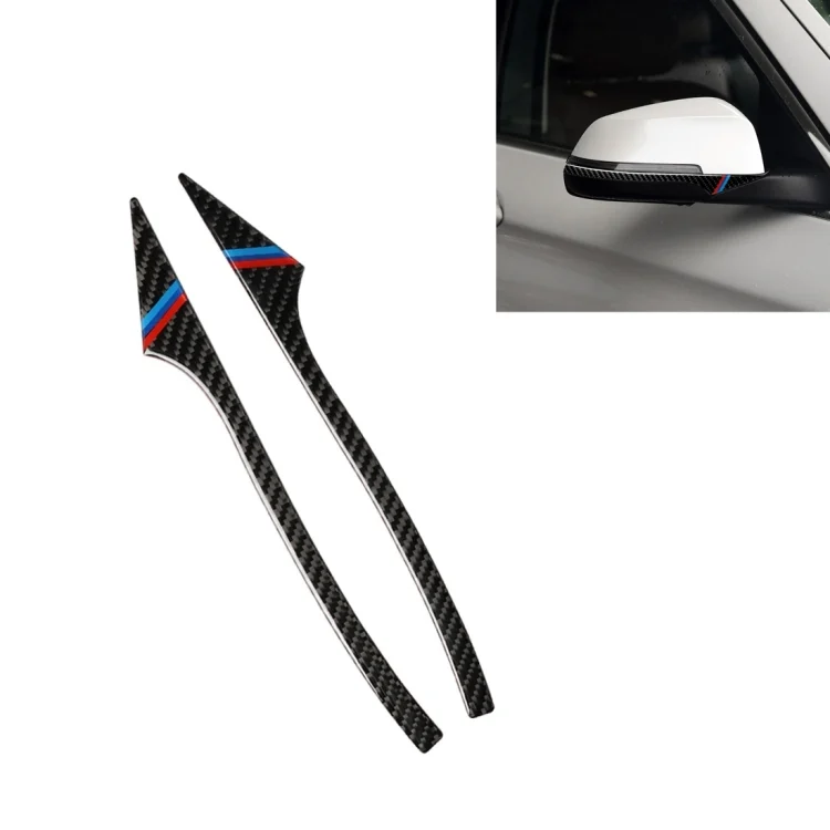 Three Color A Carbon Fiber Car Rearview Mirror Bumper Strip Decorative Sticker for BMW 5 Series E60 2008-2010 / F10 2011-2017 /  F07 2010-2015 /  F01 2010-2015