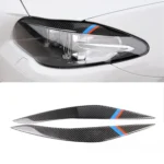 Three Color Carbon Fiber Car Lamp Eyebrow Decorative Sticker for BMW 5 Series F10 2010-2013