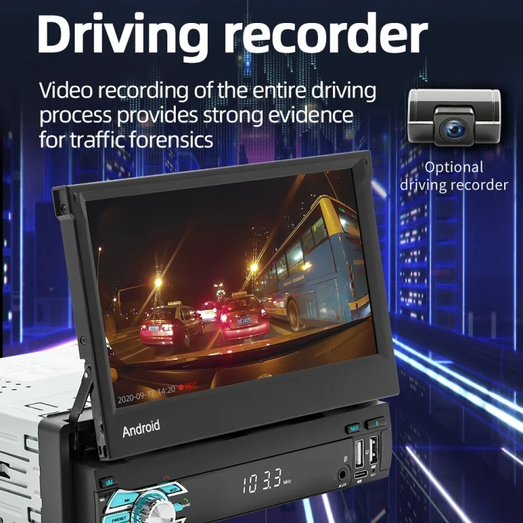 CRP9618_10.webp HD 7 inch Single Din Car Android Player GPS Navigation Bluetooth Touch Stereo Radio, Support Mirror Link & FM & WIFI - Image 11