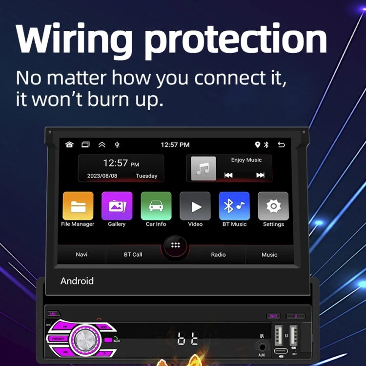 CRP9618_11.webp HD 7 inch Single Din Car Android Player GPS Navigation Bluetooth Touch Stereo Radio, Support Mirror Link & FM & WIFI - Image 12